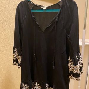 Black embroidered Forever 21 mini dress